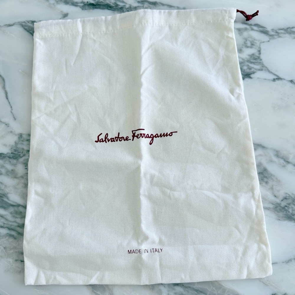 Salvatore‎ Ferragamo Cream Canvas Dust Bag Made in Italy 11.5x14.5 Shoes Dustbag